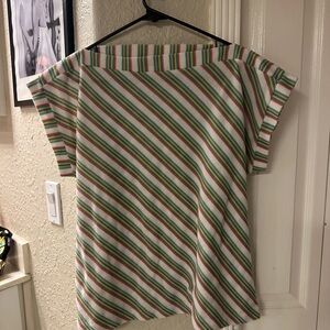 Vintage 70s cover up Striped Off-Shoulder Women's Top